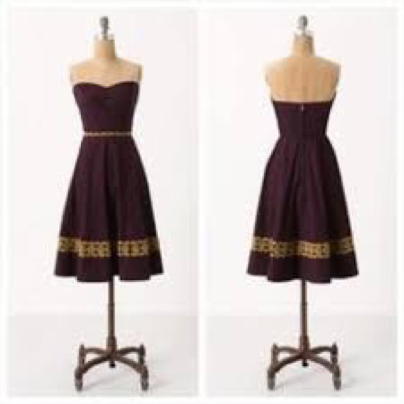 Anthropologie Dresses & Skirts - Girls From Savoy Aubergine Sky Dress Moth Sweater